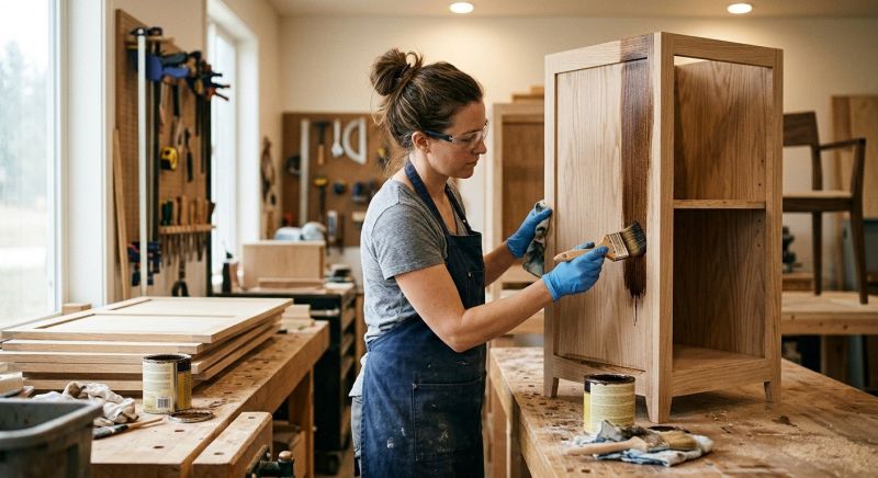 Built In Cabinetry Staining in Lafayette, IN