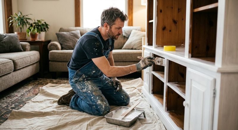 Entertainment Center Painting in Waco, TX