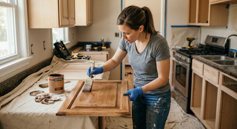 Kitchen Cabinet Staining in Carmel, IN