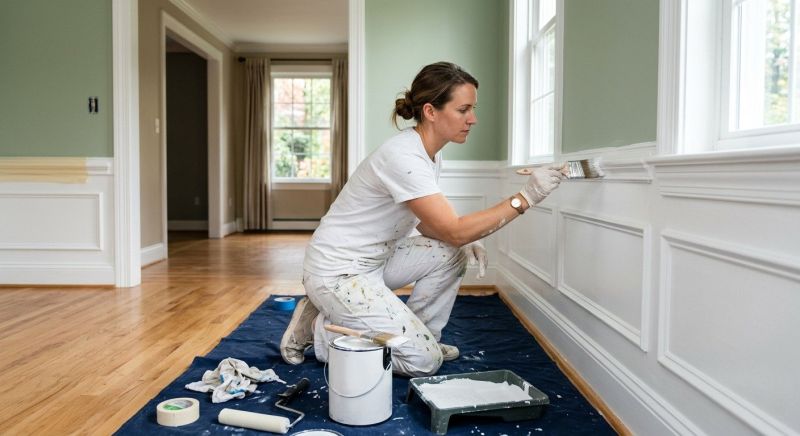 Chair Rail Painting in Waco, TX