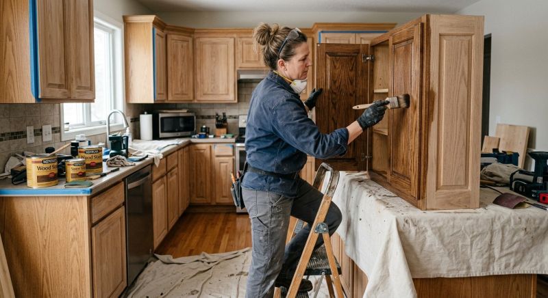 Kitchen Cabinet Staining in Lafayette, IN