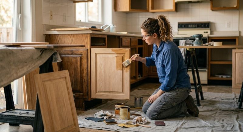 Kitchen Cupboard Refinishing in Lafayette, IN